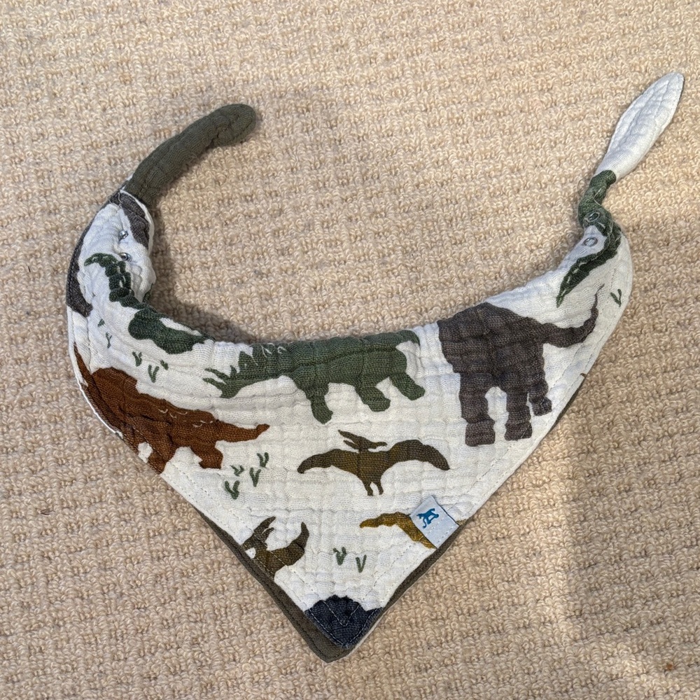 Little Unicorn Dinosaur Print Kids Bandana Bib